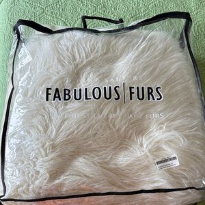 Fabulous Furs Limited Edition White Faux Fox Fur Throw